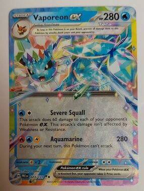 Prismatic Evolutions - Vaporeon ex Pokemon Card